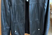 Boss leather jacket size M . Uk 10-12