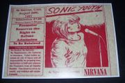 Nirvana Vintage Concert Poster Cork, Ireland 1991 A3 Size Repro