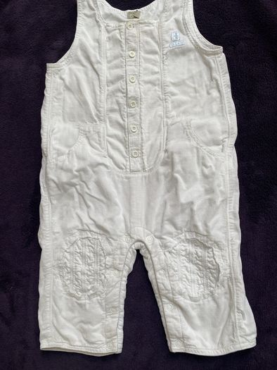 French designer Taille 0 74cm christening all in one dungarees