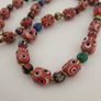 Antique Venetian Style Thousand Eyes & Chevron Glass Beads Necklace Image 2