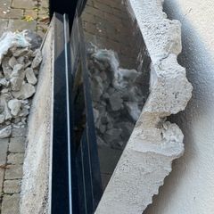 Black marble hearth and back panel