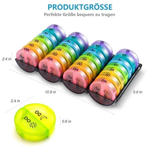 Brand New Pill box monthly 28 days, pill box 14 days 2 compartments large pill box for morning and evening,