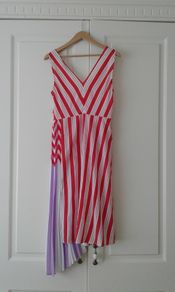 Wedding/Red/White Stripe Designer Evening Dress BNWT.