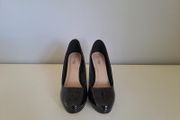 Black Patent High Heel Court Shoe Size 4