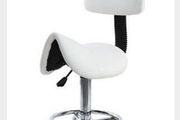 Saddle Spa Rolling White Stool with Back Support for Beauty Tattoo