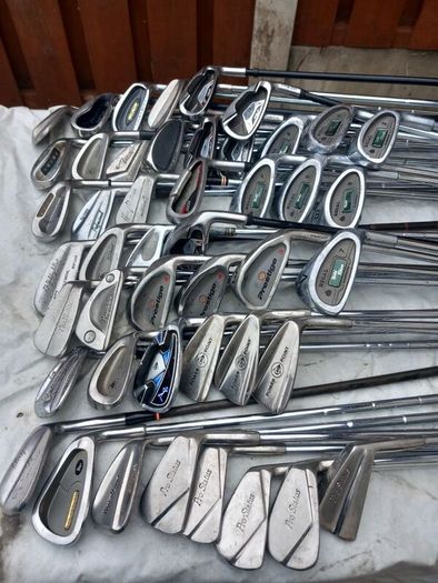 A selection of Golf clubs. Right handed clubs