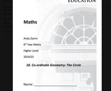 Leaving Cert Maths Institute Notes