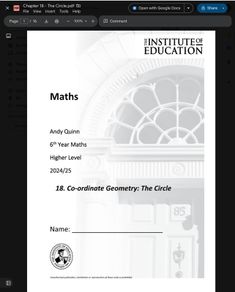 Leaving Cert Maths Institute Notes