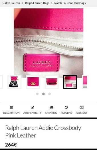 Ralph lauren addie crossbody bag pink leather