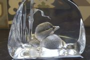 Mats Jonasson Glass Chick Paperweight