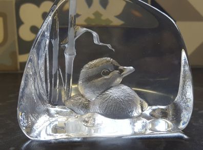 Mats Jonasson Glass Chick Paperweight