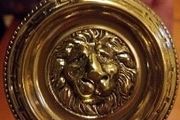 Lions head brass door handle