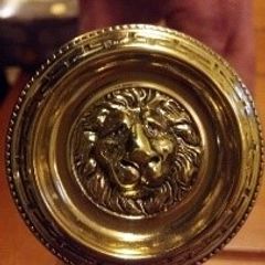 Lions head brass door handle