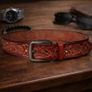 Premium Handcrafted Genuine Leather Belt Embossed Vintage Design Formal & Casual Wear Image 5