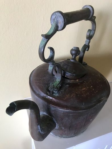 Large Antique 19th Century Brass & Copper Kettle
