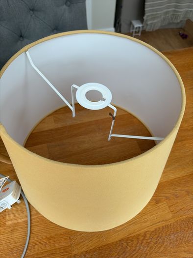 Mustard Yellow Home Decor Set   2x Tripod Lamps, Large Shade & Magazine Holder