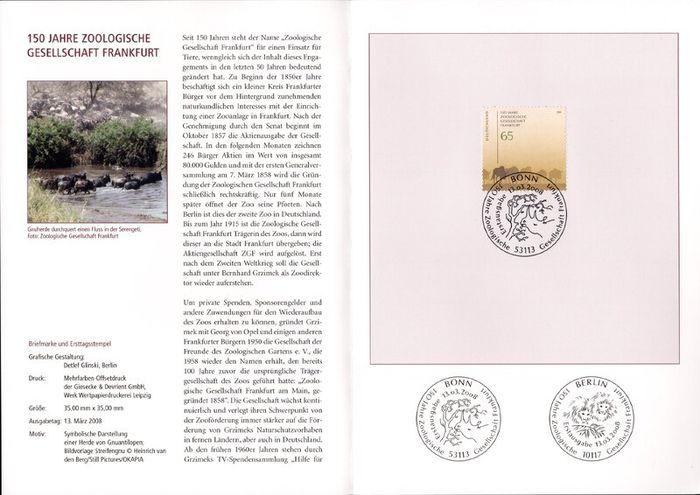 2008 Bundes Republic Deutschland (Germany) Federal Annual Stamp EFT Collection 2008. Includes 49 images of contents