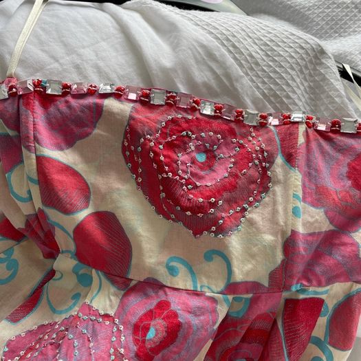 River Island floral print top size 12 corset with jewel embellishment