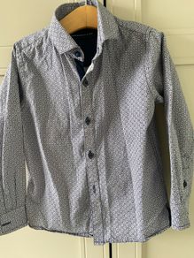 Next navy patterned long sleeve shirt 3-4 years