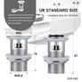 Waterfall with Pop up Waste Slotted Square Bathroom Sink Mixer Tap with G1/2 UK Standard Hoses Single Lever Mono Monobloc Modern Cloakroom Faucet 1 Hole Image 4
