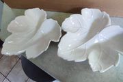 Set Of 2 Lovely White Leaves Dish Made By La Cartuja De Sevilla Pickman S.a. Made In Spain
