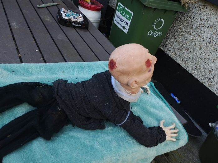 halloween crawling zombie
