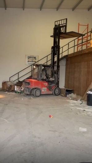 Mezzanine floor  , rails and stairs