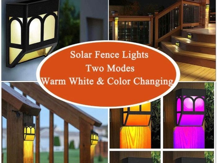 6 Pack Outdoor Wall Solar Lights,Fence Solar Lights Outdoor,Solar Wall Lights Outdoor Garden Waterproof, Decorative Garden Lights