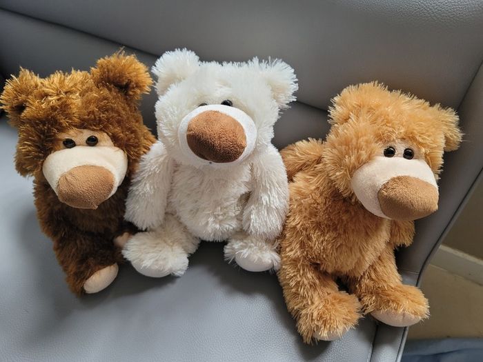 Triplet Teddy Bears Like New Plush Toys Teddies Soft Toys Comforter