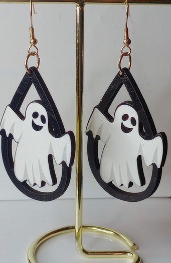 Halloween Friendly Ghost Waterdrop Earrings