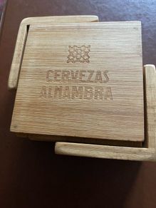 Cervezas Alhambra Timber Coasters Set