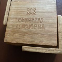 Cervezas Alhambra Timber Coasters Set