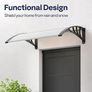 Window Door Awning 100x100cm Polycarbonate Spliced Canopy Transparent with Black Bracket Suitable for Door Porch Outdoor Roof Patio Image 2