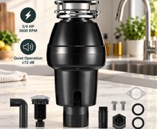 3/4 HP Food Waste Disposer 3600 RPM Continuous Feed Kitchen Sink Waste Disposal Unit