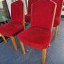 1930s set of Original red velvet walnut Art Deco chairs Image 9