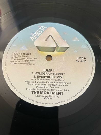 The Movement - Jump! - 12" Vinyl Single - 1992 Arista Records