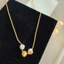18k genuine gold Tricolor bead necklace Image 2