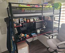 Single (3') Loft Bed with Desk by X Rocker