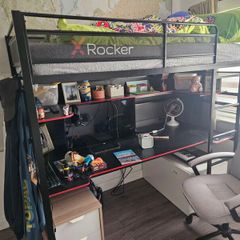 Single (3') Loft Bed with Desk by X Rocker