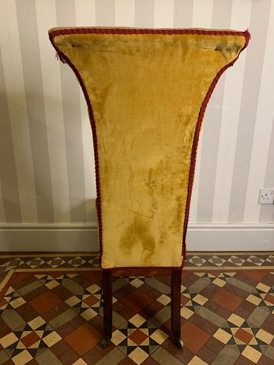 Victorian rosewood prie dieu or prayer nursing chair with original needlepoint upholstery.
