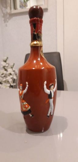 Ornate Vintage Ceramic Wine Bottle