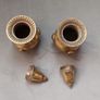 Vintage footed Brass salt and pepper shakers  H 9.5cm Image 3