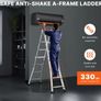 Telescoping Ladder A Frame, 13 FT Compact Aluminum Extension Ladder, Multi-Function Portable Collapsible RV Ladder, Telescopic Ladder for Homework Stairs Indoor Outdoor Roof, 330lb Load Image 2