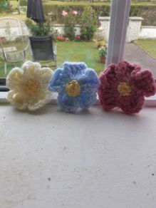 Handmade Crochet Flower hair clips