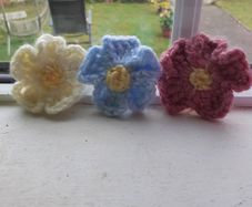Handmade Crochet Flower hair clips