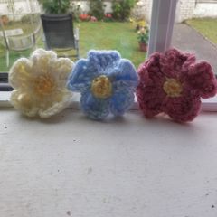 Handmade Crochet Flower hair clips