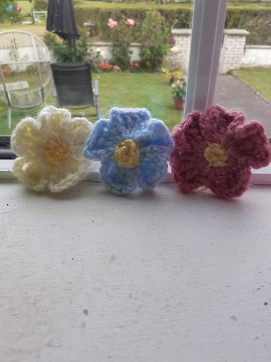 Handmade Crochet Flower hair clips