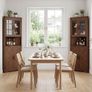 170cm Tall Corner Storage Cabinet, 5-Tier Farmhouse Corner Cabinet for Living Room,2 Wooden Doors,2 Glass Door and 5 Shelves,Space Saving Freestanding Sideboard for Home,Kitchen,Brown Image 6