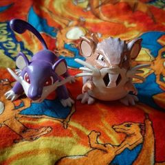 Pokemon Tomy 1998 Figures Rattata and Raticate