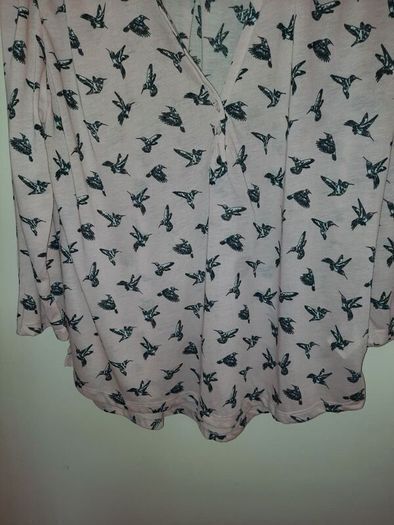 H&M Salmon Pink Hummingbird Blouse , UK 18 , Excellent Condition